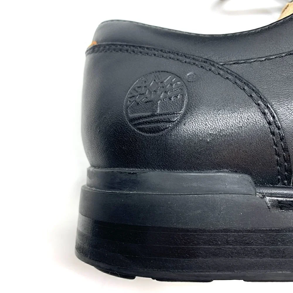 Timberland Men's Oxford Lace Up Shoes Black Leather size 9W